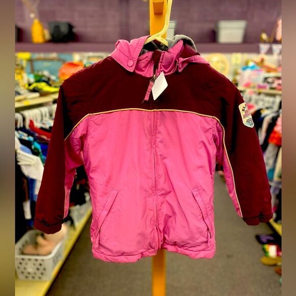 Place Girls 5/6 Pink & maroon Winter Jacket - Picture 1 of 4